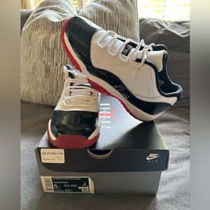 AIR JORDAN 11 RETRO LOW (GS) WHITE/UNIVERSITY RED-BLACK 5Y